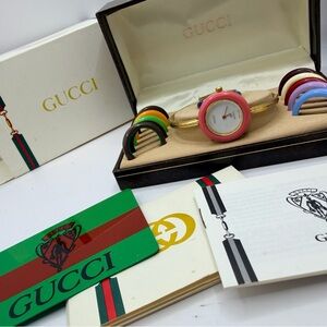 Gucci Gold Watch with Colorful Bezels
